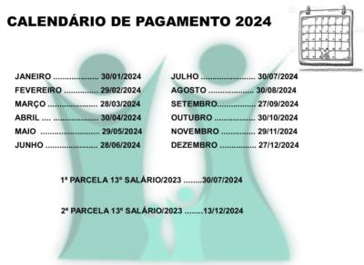 Calendário de pagamentos 2024