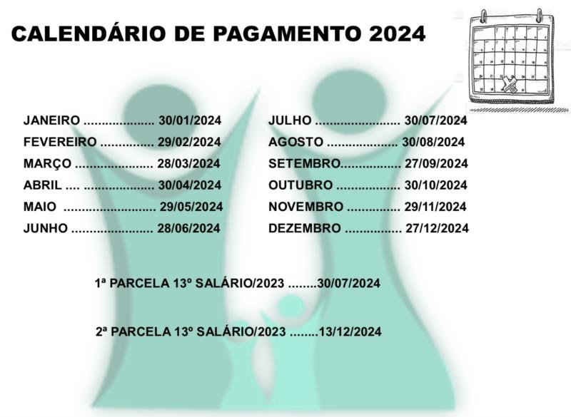 Calendário de pagamentos 2024